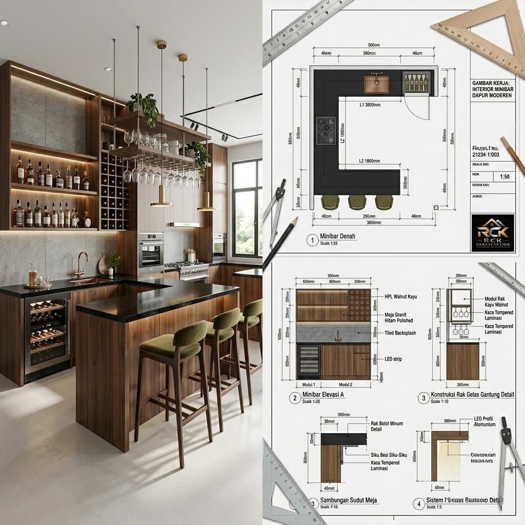 Desain minibar dapur modern