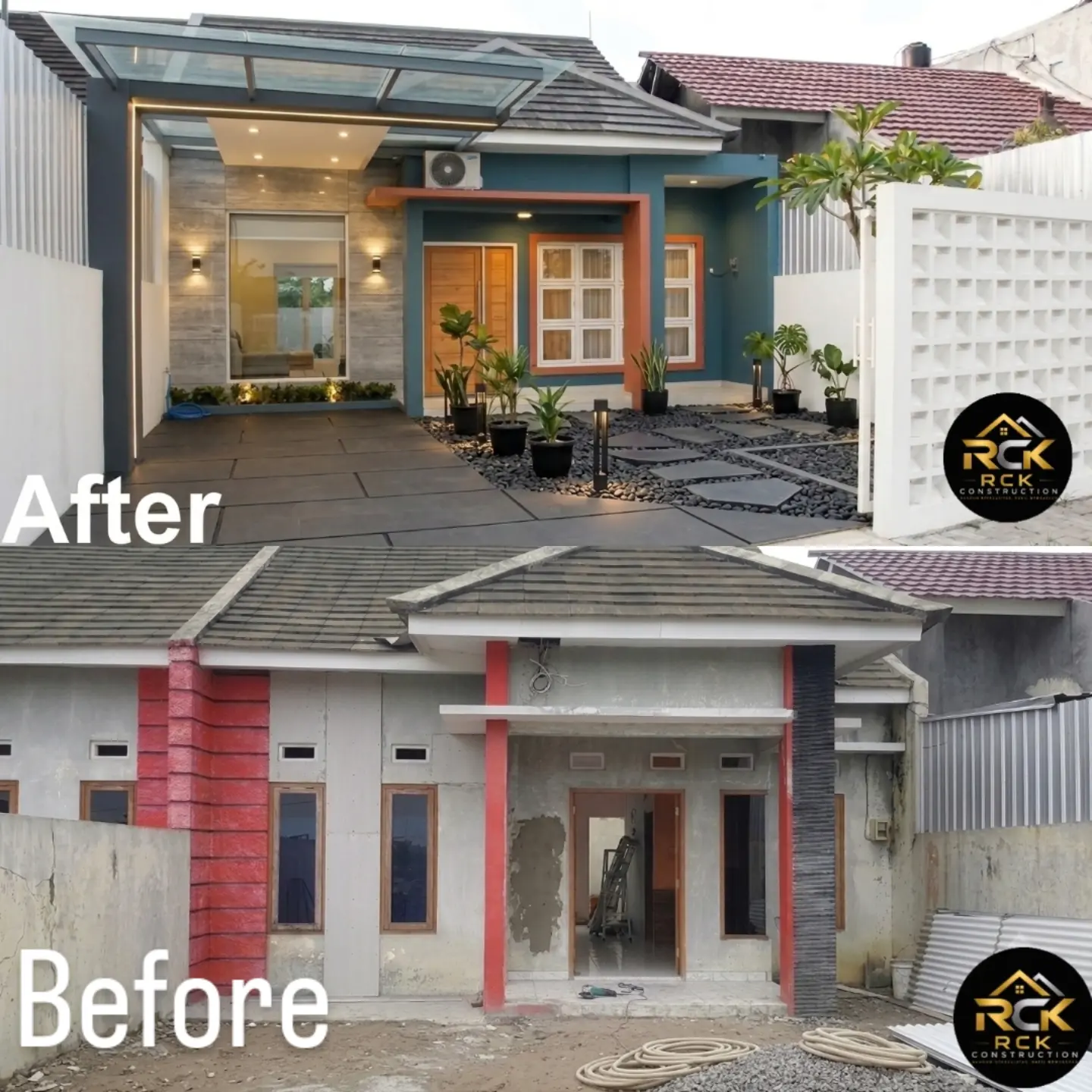 Before after hasil renovasi rumah Bandung